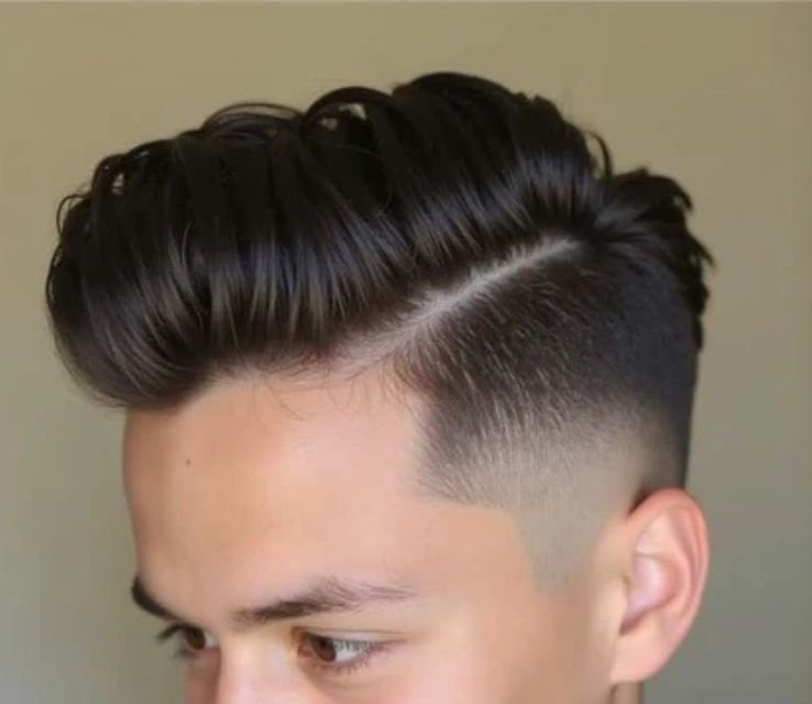 Brush Back With Taper Fade And Line Up