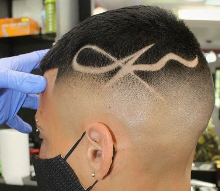 Cool Greek Design In Shaved Sides And Back