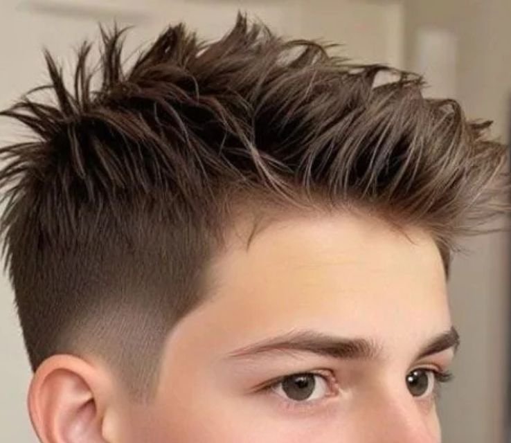 Short Curly Hair With Low Burst Fade