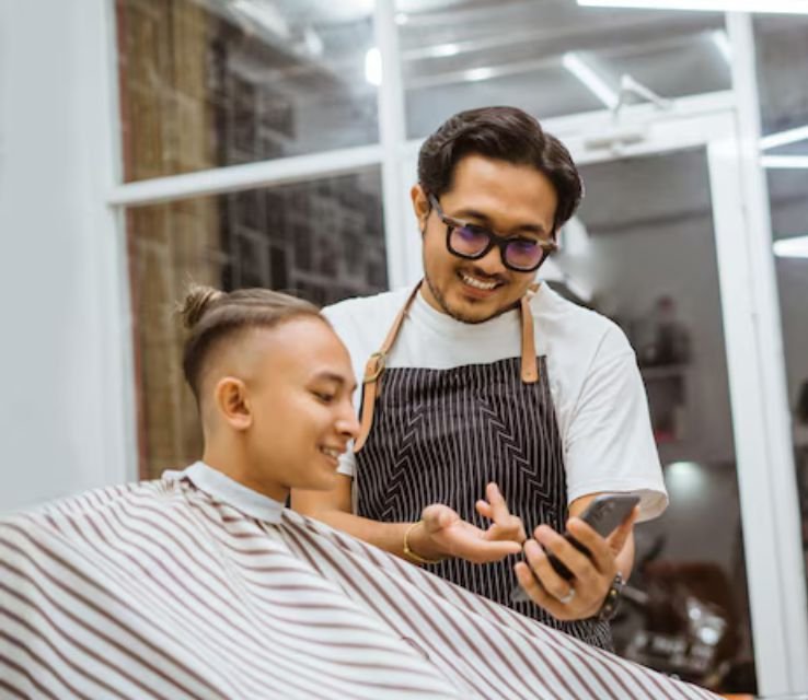 friendly greeting from the barbers