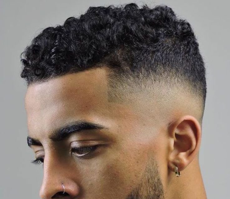Fade Short Curly Hairstyles for Men