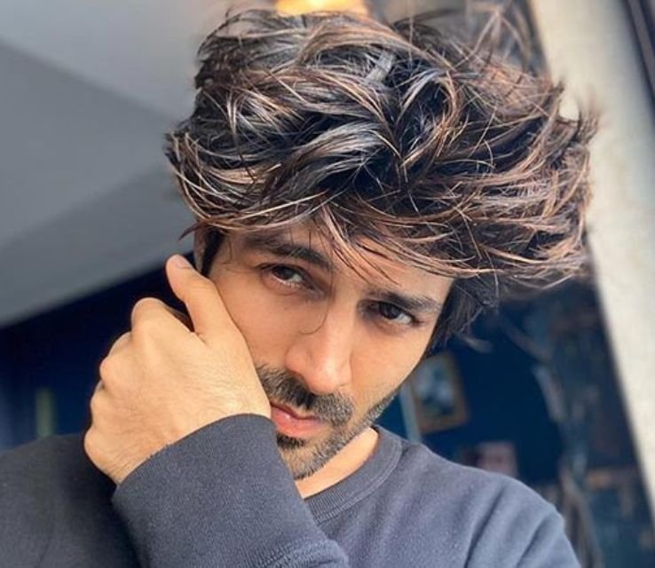 Kartik Aaryan_ Medium Length Messy Waves