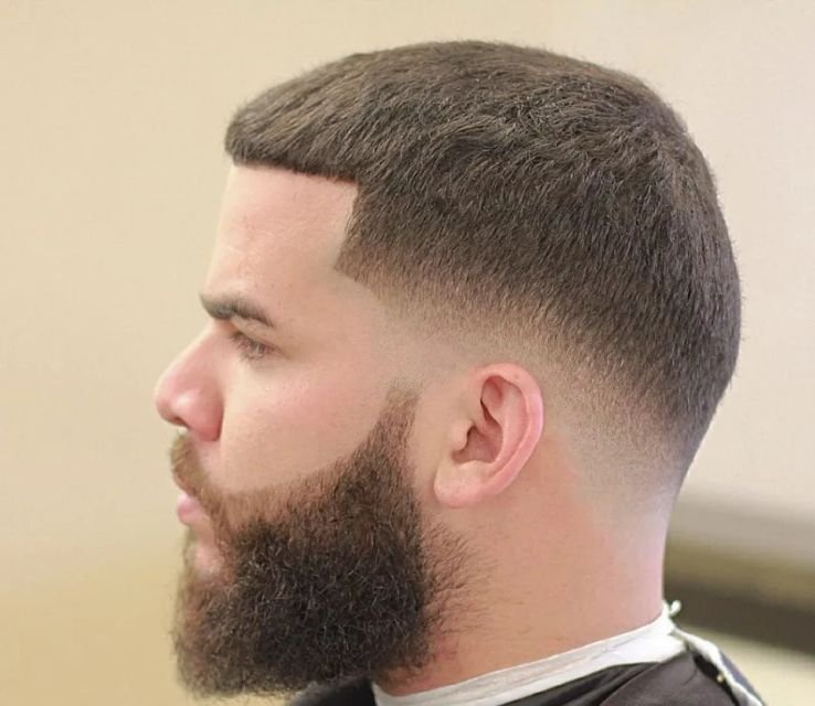 Long Curly Hair with Low Fade