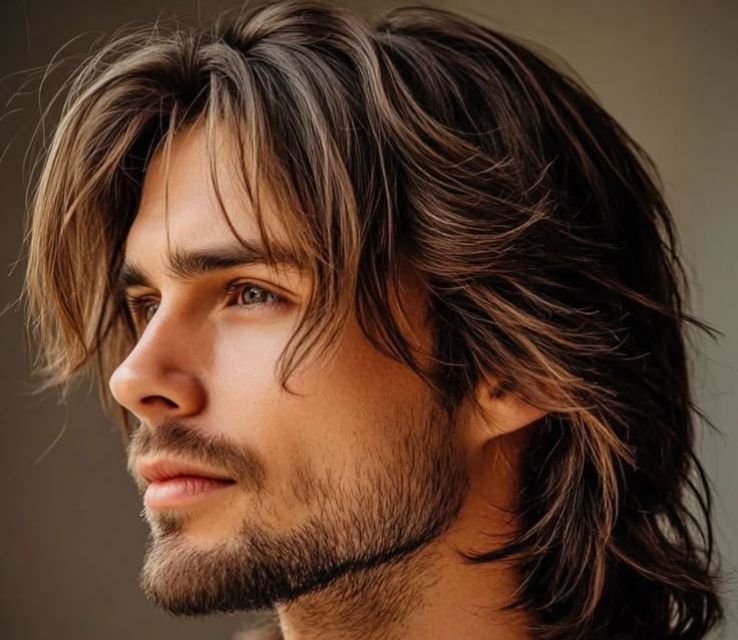 Long Shaggy for Oval Face Hairstyles Men