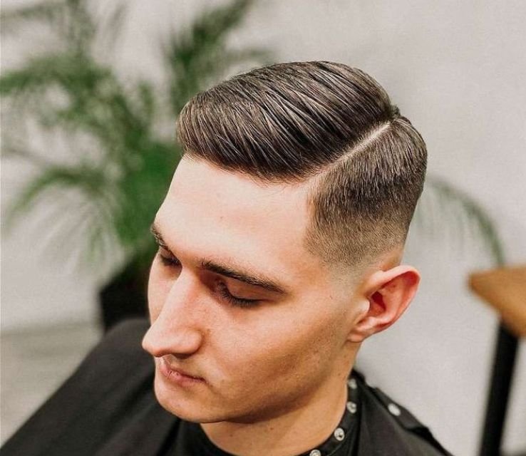 Side Part Haircut Men Round Face