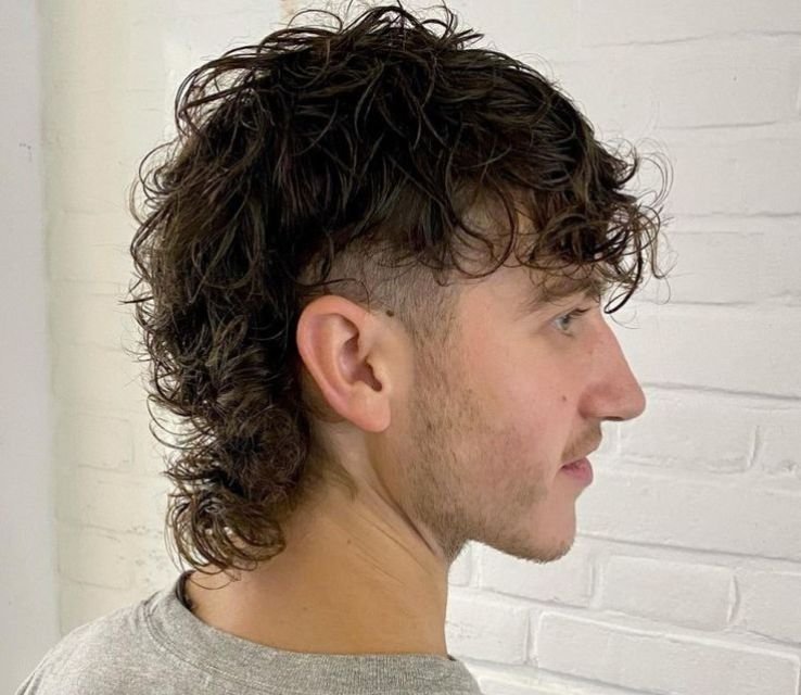Wolf Cut for Men with Curly Hair