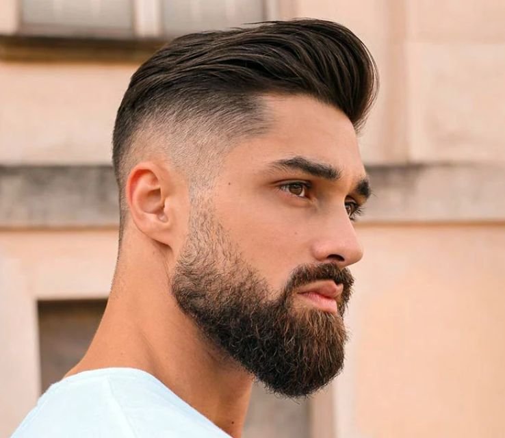 Crew Cut + High Fade and Full Beard